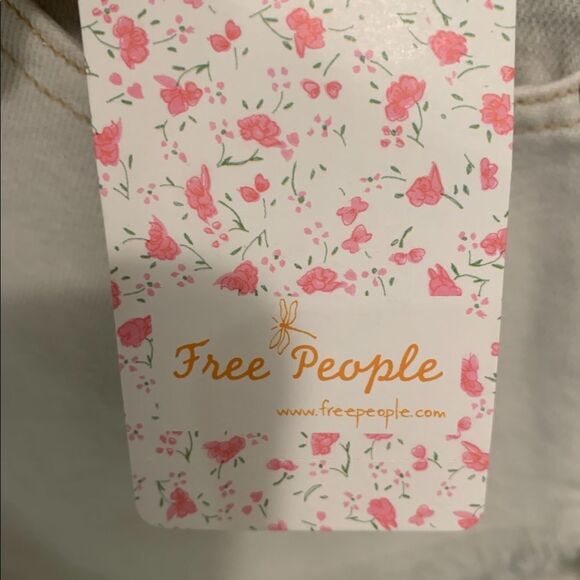 🔥Host Pick Free People Sunkissed Shortall Denim Overall Zip Off White Size 2 - Picture 9 of 12